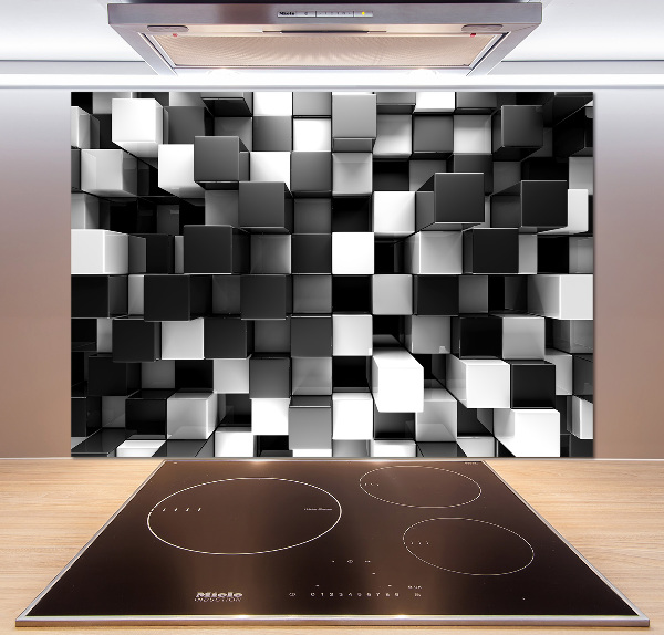 Spatplaat keuken Kubusabstractie