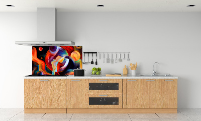 Spatscherm keuken Abstractie