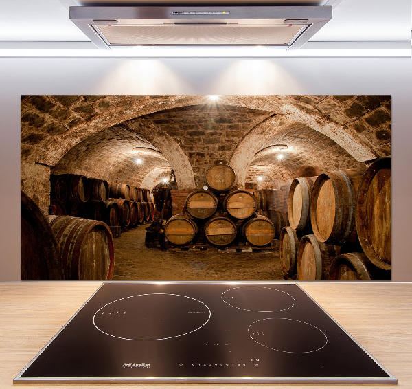 Glazen achterwand keuken Vaten in de wijngaard