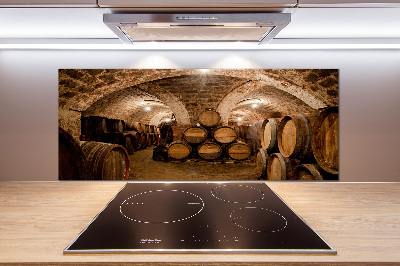 Glazen achterwand keuken Vaten in de wijngaard