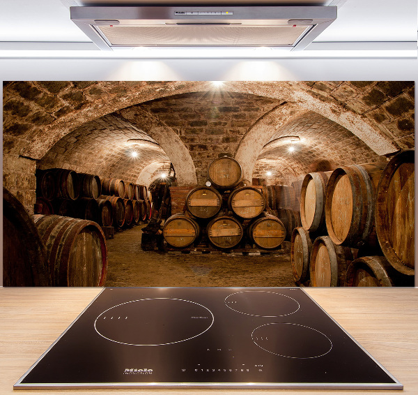 Glazen achterwand keuken Vaten in de wijngaard