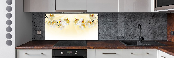 Spatscherm keuken Orchidee