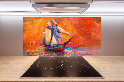 Glazen achterwand keuken Ruimteschip