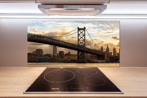 Glazen achterwand keuken Philadelphia-brug