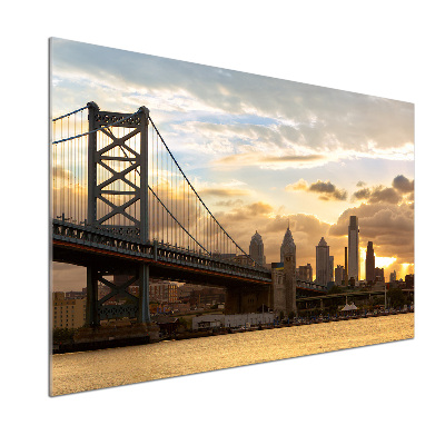 Glazen achterwand keuken Philadelphia-brug