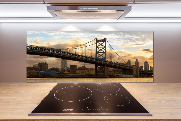 Glazen achterwand keuken Philadelphia-brug