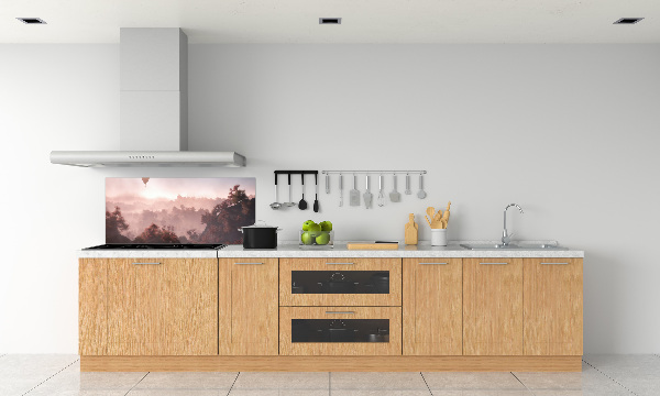 Glazen achterwand keuken Ballonvaart boven het bos