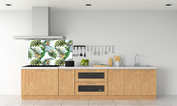 Spatplaat keuken Tropische bloemen
