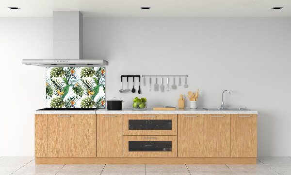 Spatplaat keuken Tropische bloemen