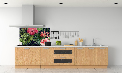Spatplaat keuken Tropische bloemen