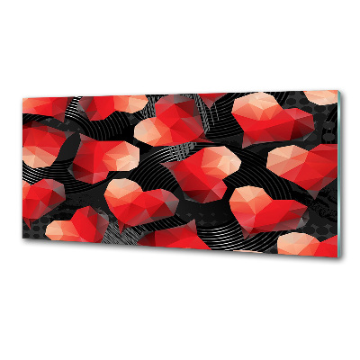 Glazen achterwand keuken Geometrische harten