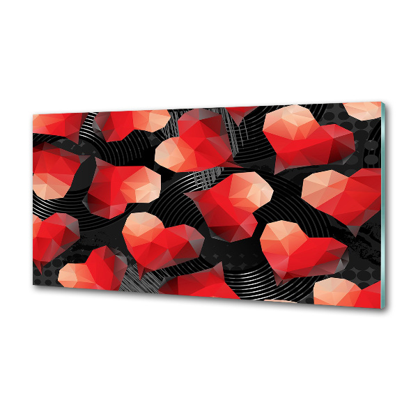 Glazen achterwand keuken Geometrische harten