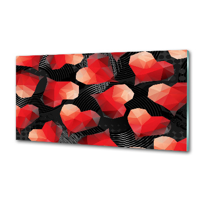 Glazen achterwand keuken Geometrische harten