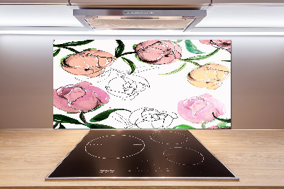 Achterwand keuken Pioenrozenknoppen