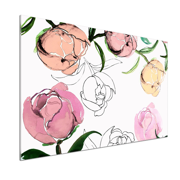 Achterwand keuken Pioenrozenknoppen