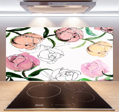 Achterwand keuken Pioenrozenknoppen