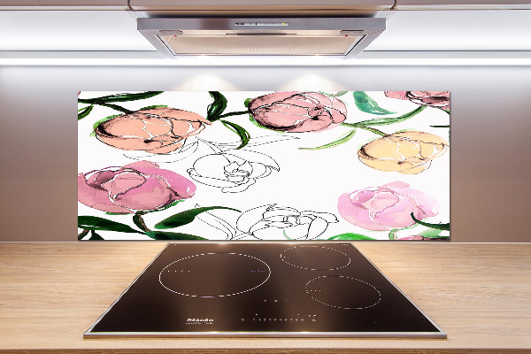 Achterwand keuken Pioenrozenknoppen