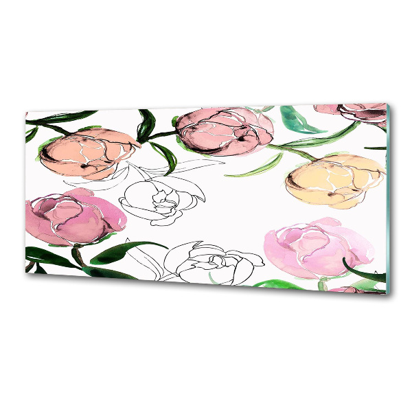 Achterwand keuken Pioenrozenknoppen