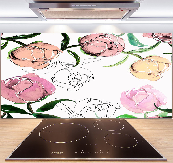 Achterwand keuken Pioenrozenknoppen