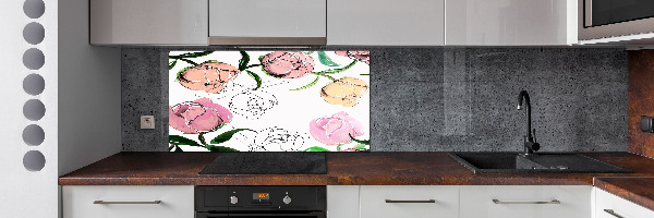 Achterwand keuken Pioenrozenknoppen