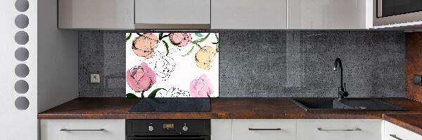 Achterwand keuken Pioenrozenknoppen