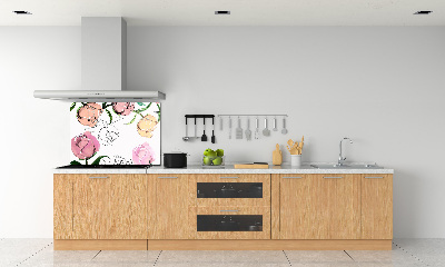 Achterwand keuken Pioenrozenknoppen