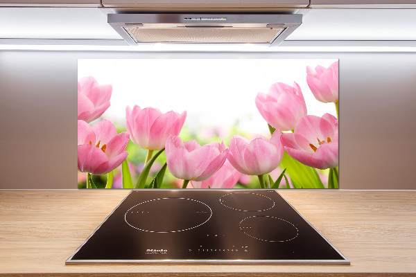 Keuken achterwand Roze tulpen