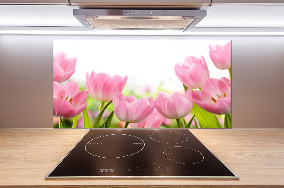 Keuken achterwand Roze tulpen