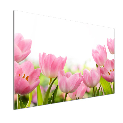 Keuken achterwand Roze tulpen