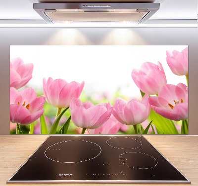 Keuken achterwand Roze tulpen