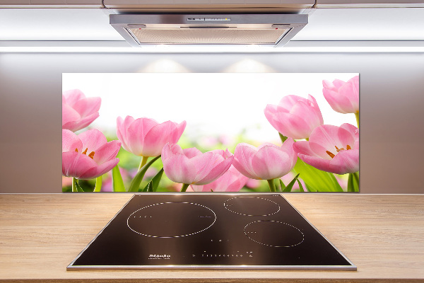 Keuken achterwand Roze tulpen