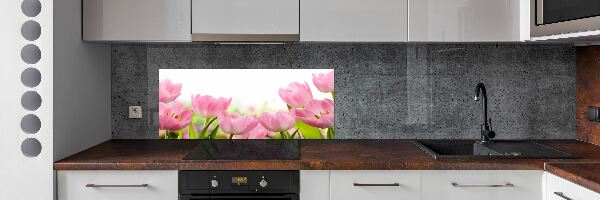 Keuken achterwand Roze tulpen