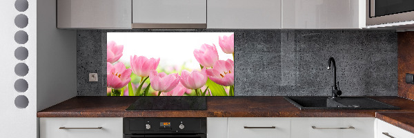 Keuken achterwand Roze tulpen