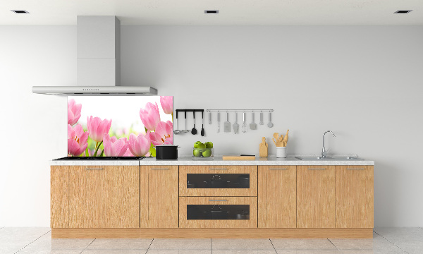 Keuken achterwand Roze tulpen
