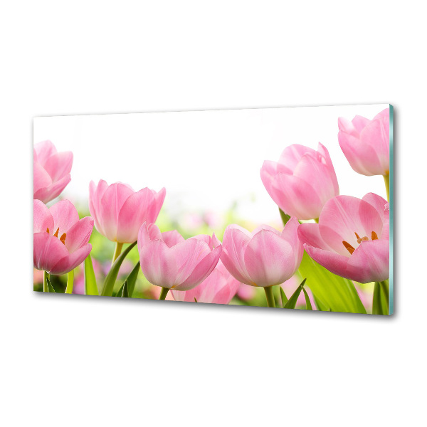 Keuken achterwand Roze tulpen