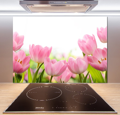 Keuken achterwand Roze tulpen