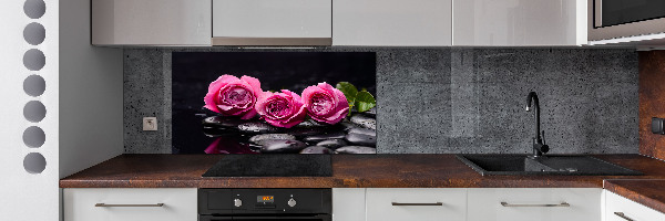 Spatscherm keuken Roze rozen