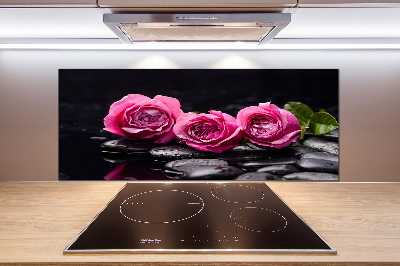 Spatscherm keuken Roze rozen