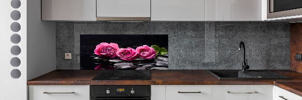 Spatscherm keuken Roze rozen