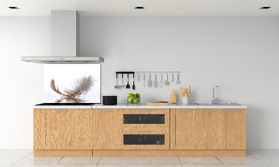 Glazen achterwand keuken Een veer op het water