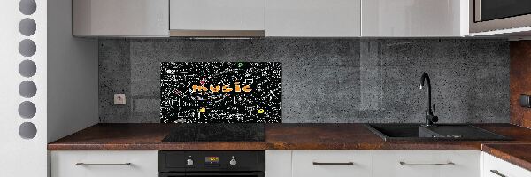 Spatplaat keuken Muzikale symbolen