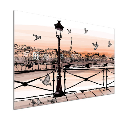 Spatscherm keuken Schemering in Parijs