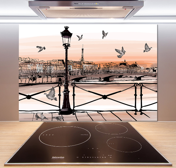 Spatscherm keuken Schemering in Parijs