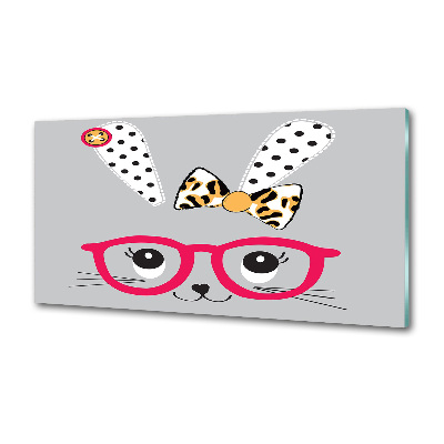 Spatplaat keuken Konijn met bril