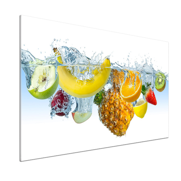 Glazen achterwand keuken Fruit onder water