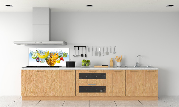 Glazen achterwand keuken Fruit onder water