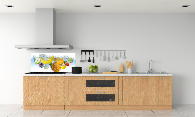 Glazen achterwand keuken Fruit onder water