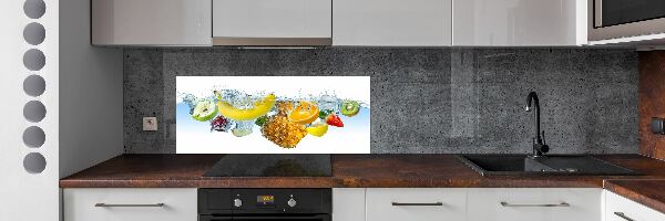 Glazen achterwand keuken Fruit onder water