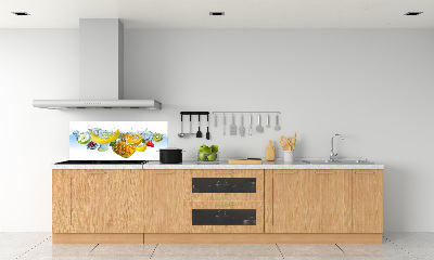 Glazen achterwand keuken Fruit onder water