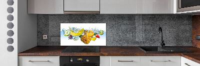 Glazen achterwand keuken Fruit onder water
